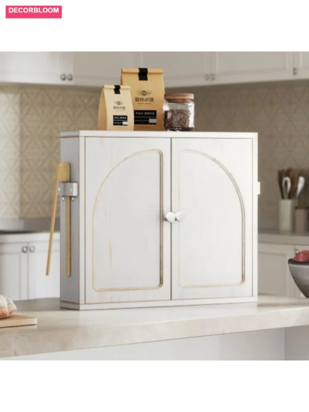 2 Tier Bamboo Corner Bread Box Kitchen Counter Storage